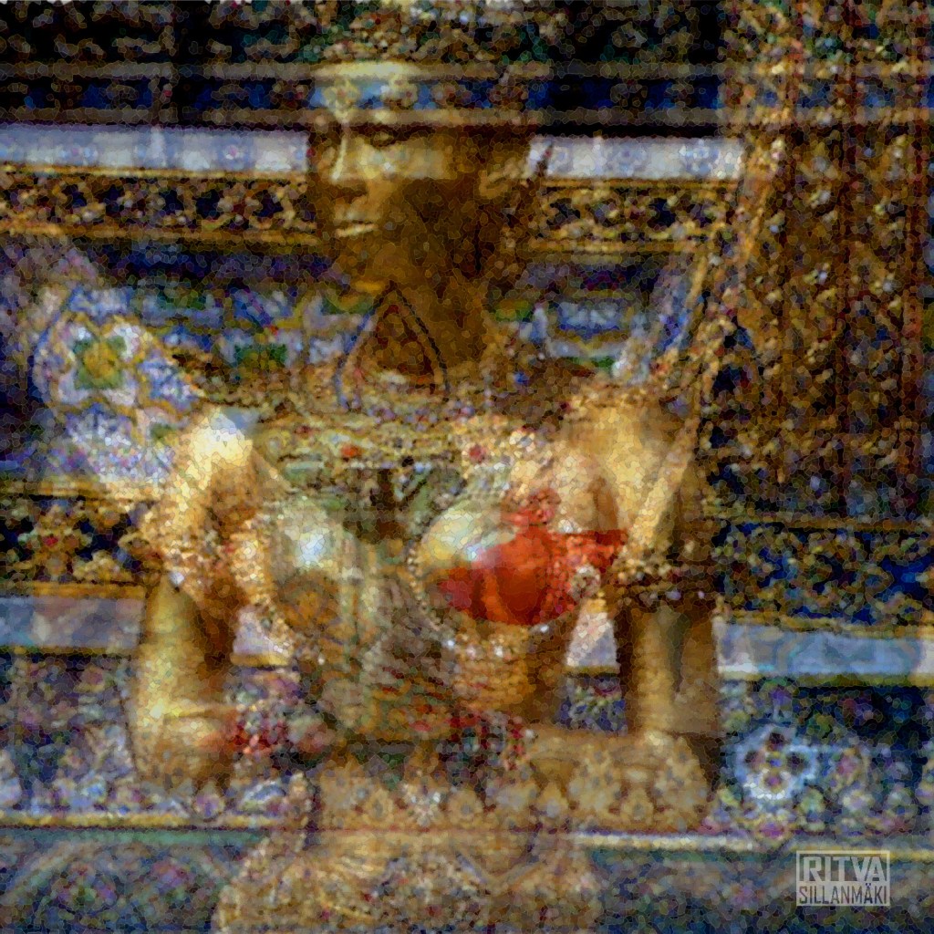 Inspiration to this Mandala started with this as the background is mosaic